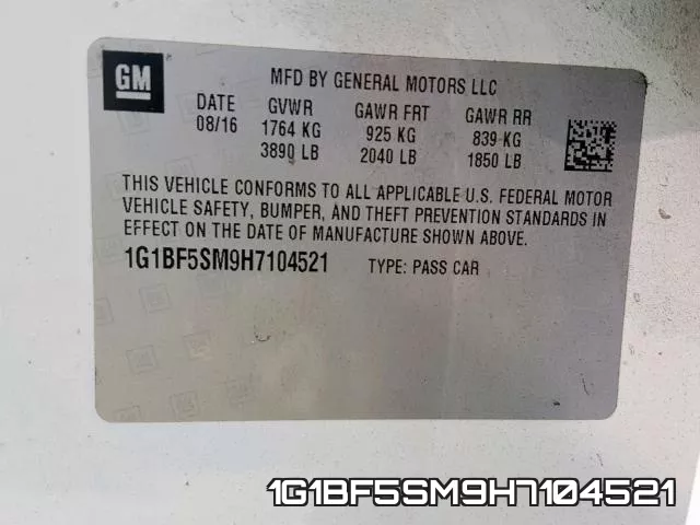 1G1BF5SM9H7104521 фото 2