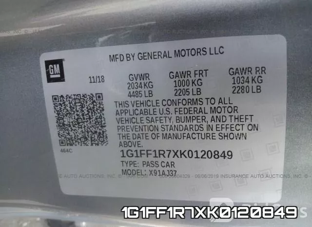 1G1FF1R7XK0120849 фото 10