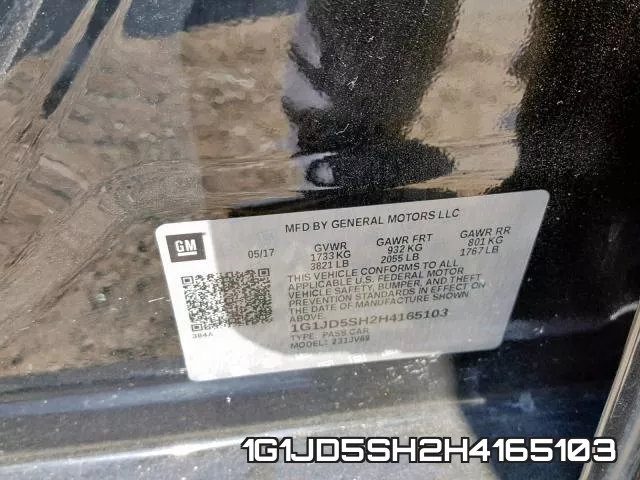 1G1JD5SH2H4165103 фото 2