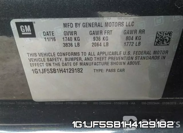 1G1JF5SB1H4129182 фото 10
