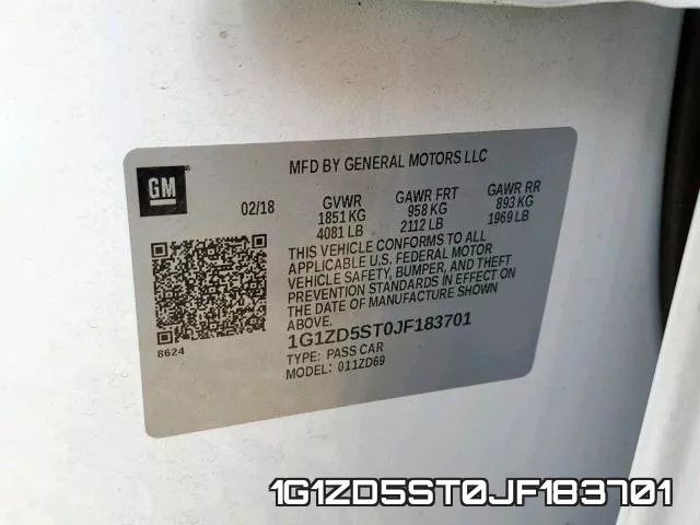 1G1ZD5ST0JF183701 фото 2