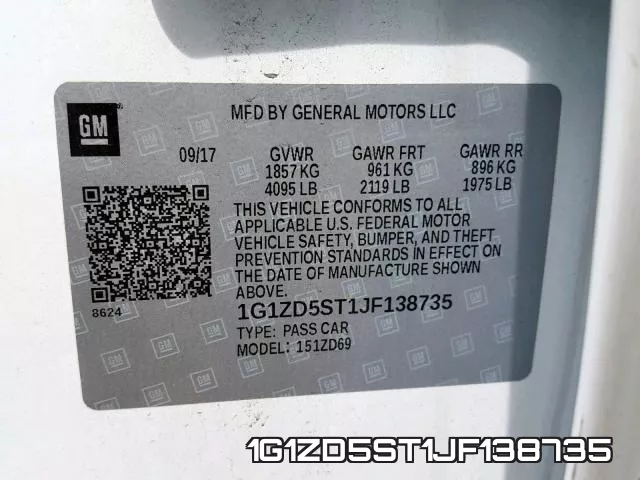 1G1ZD5ST1JF138735 фото 2