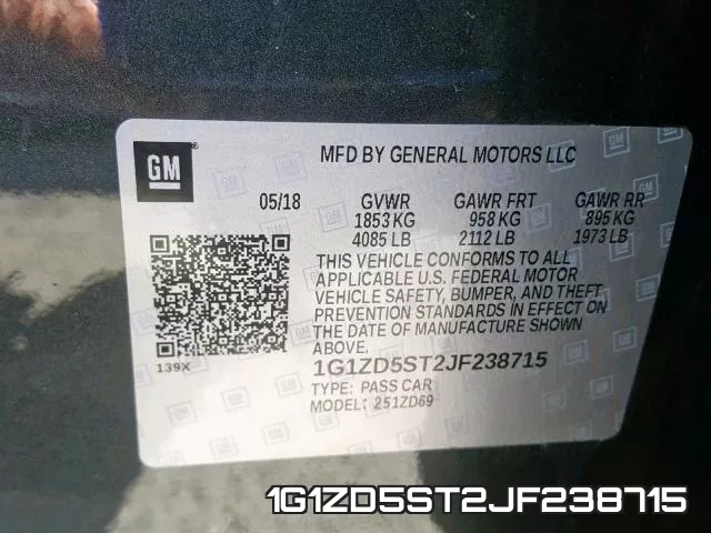 1G1ZD5ST2JF238715 фото 2
