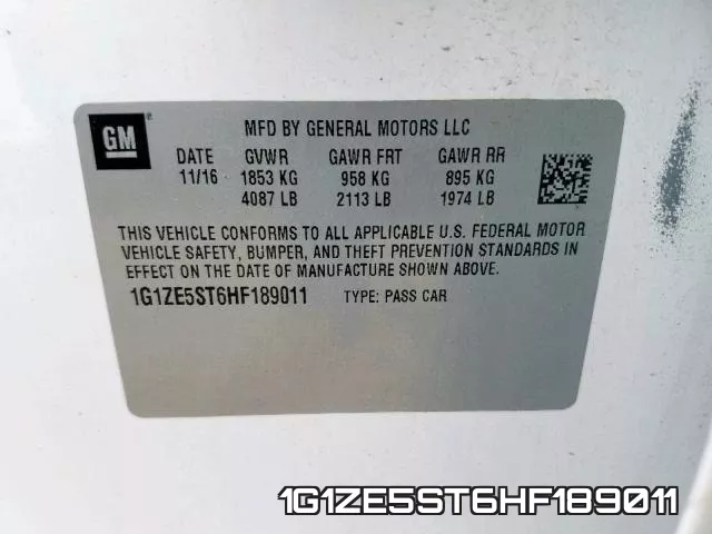 1G1ZE5ST6HF189011 фото 2