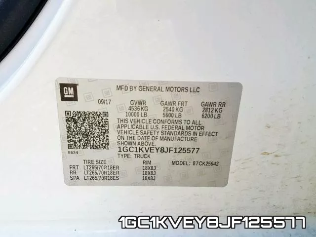 1GC1KVEY8JF125577 фото 2