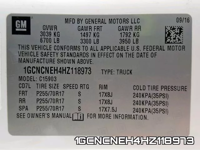 1GCNCNEH4HZ118973 фото 2