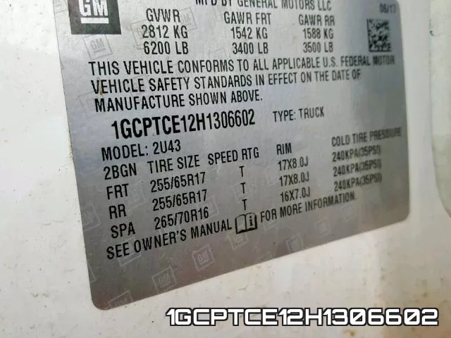 1GCPTCE12H1306602 фото 2