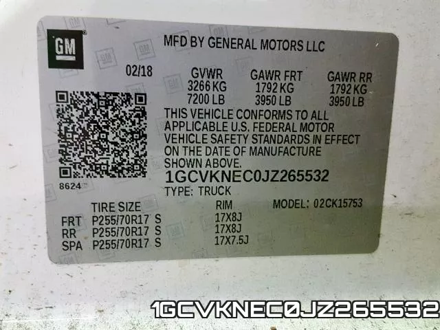 1GCVKNEC0JZ265532 фото 2