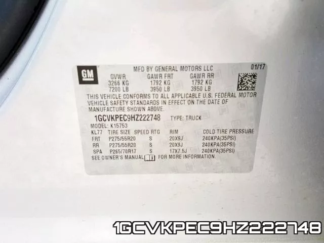 1GCVKPEC9HZ222748 фото 2