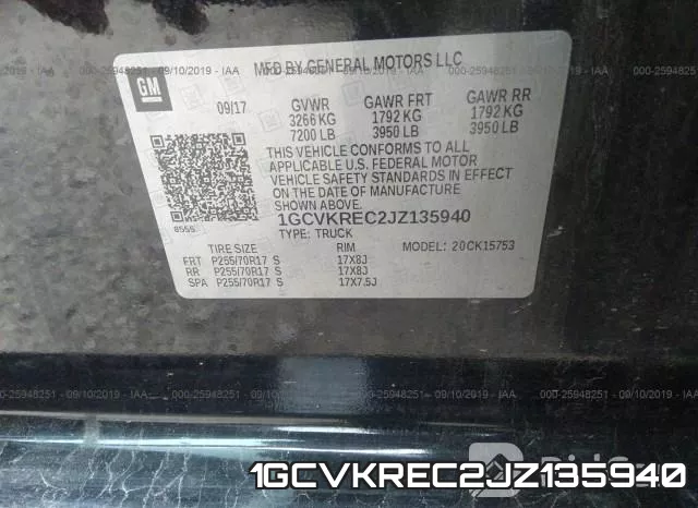 1GCVKREC2JZ135940 фото 10