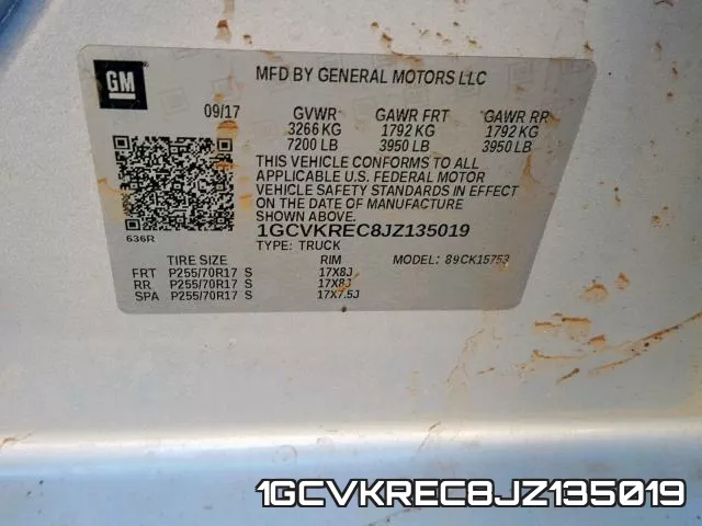 1GCVKREC8JZ135019 фото 2