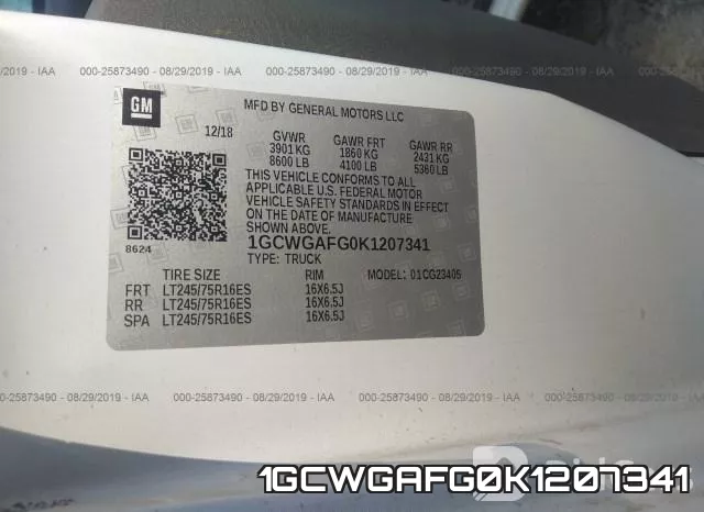 1GCWGAFG0K1207341 фото 10