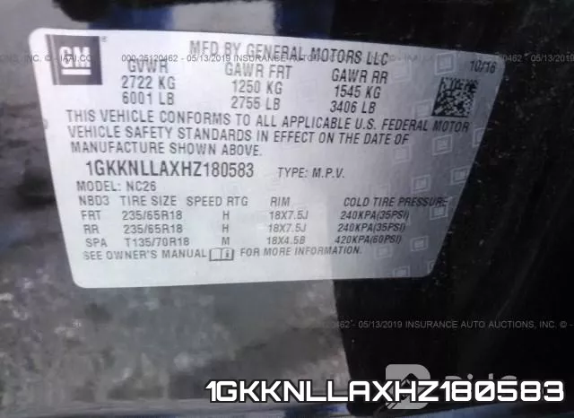 1GKKNLLAXHZ180583 фото 9