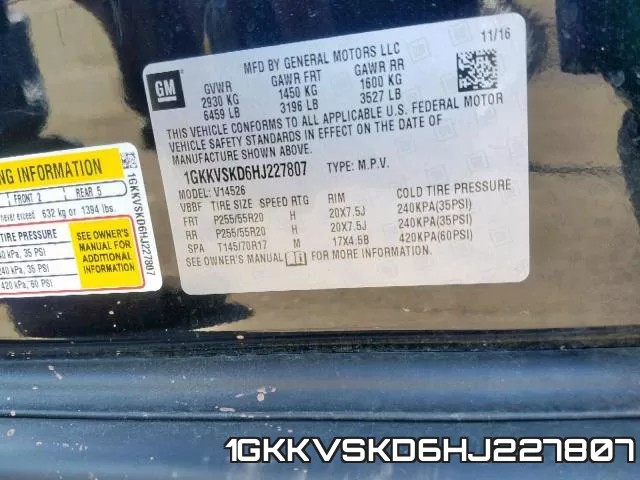 1GKKVSKD6HJ227807 фото 2