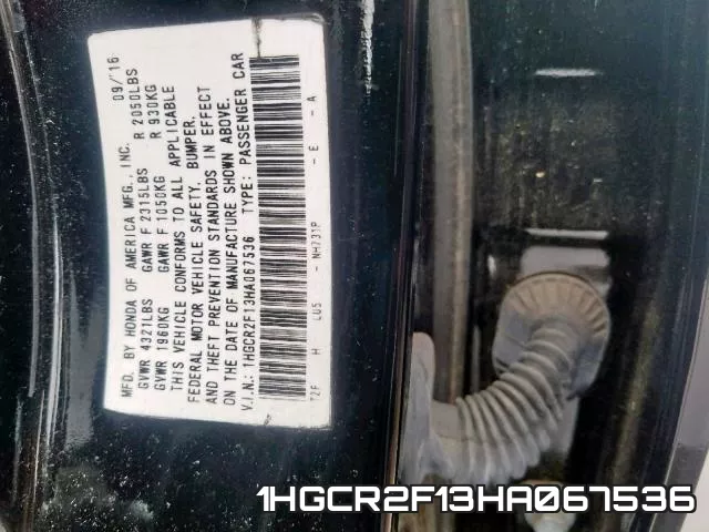 1HGCR2F13HA067536 фото 2