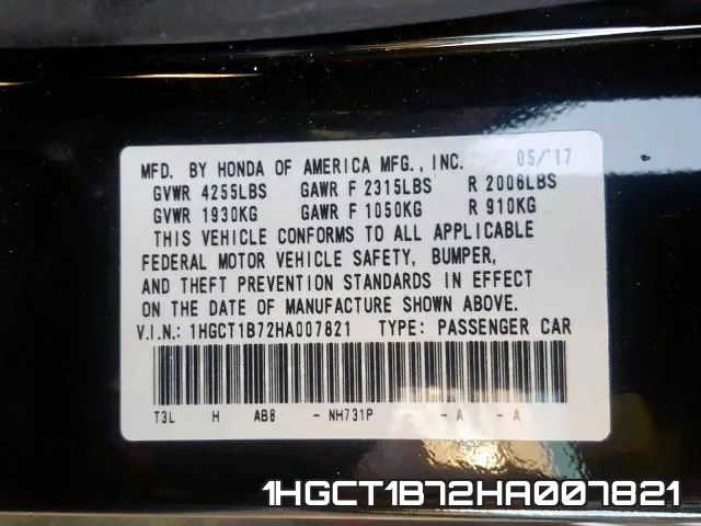 1HGCT1B72HA007821 фото 2
