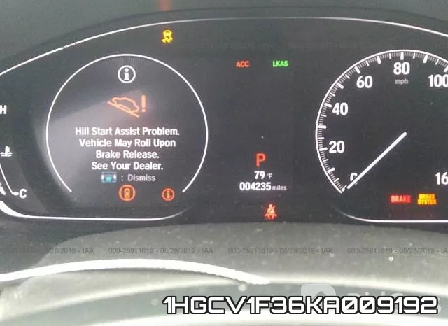 1HGCV1F36KA009192 фото 8