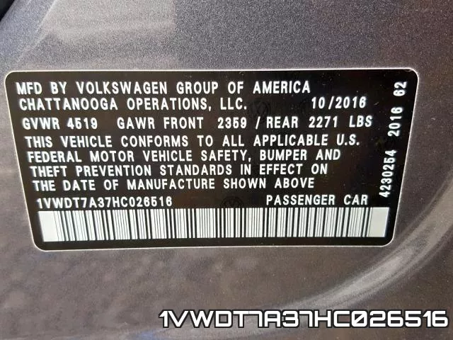 1VWDT7A37HC026516 фото 2