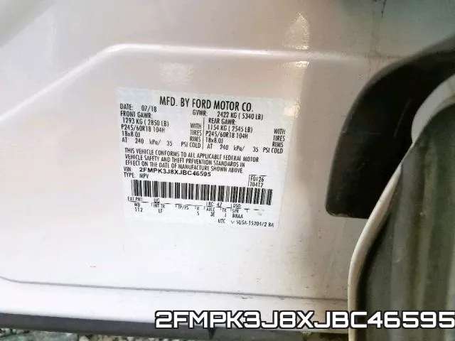 2FMPK3J8XJBC46595 фото 2