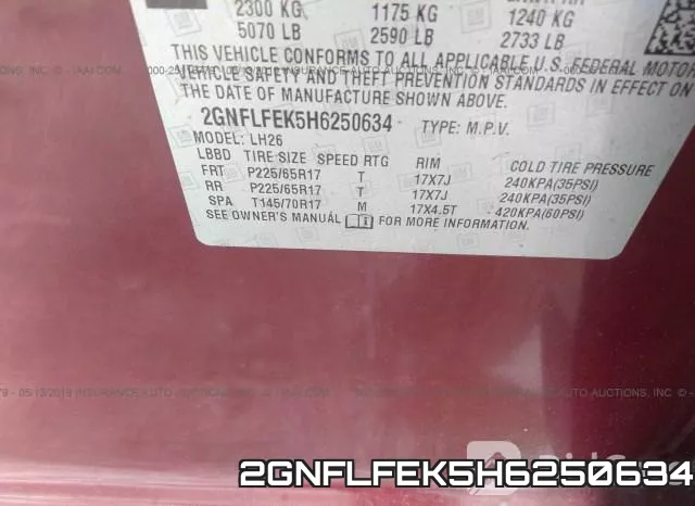 2GNFLFEK5H6250634 фото 10