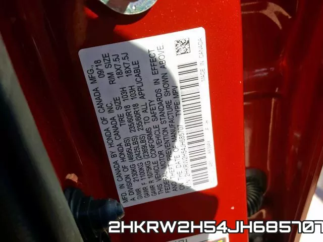 2HKRW2H54JH685707 фото 2