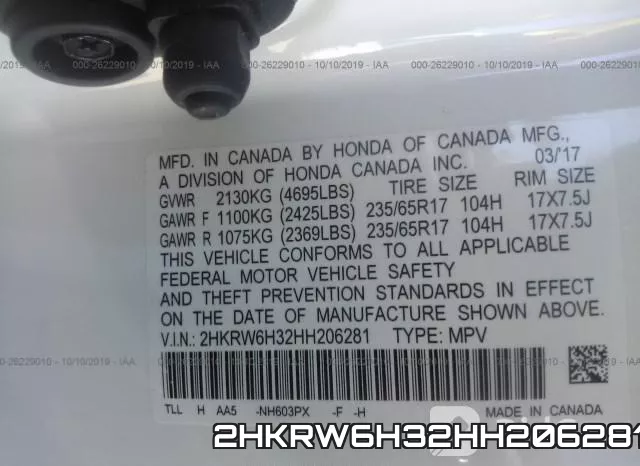 2HKRW6H32HH206281 фото 10