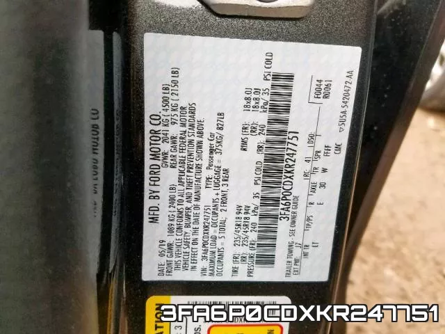3FA6P0CDXKR247751 фото 2