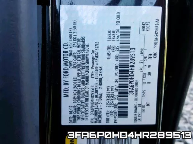 3FA6P0HD4HR289513 фото 2