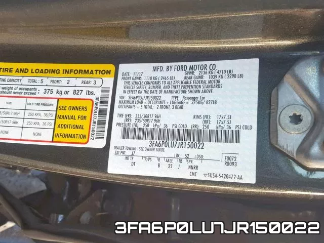 3FA6P0LU7JR150022 фото 2