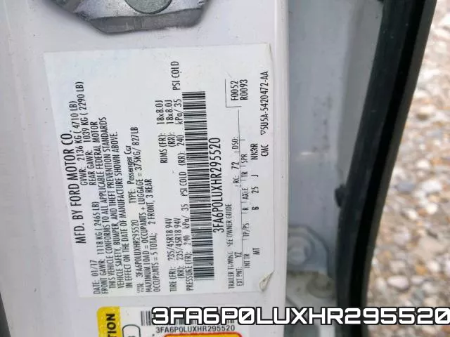 3FA6P0LUXHR295520 фото 2