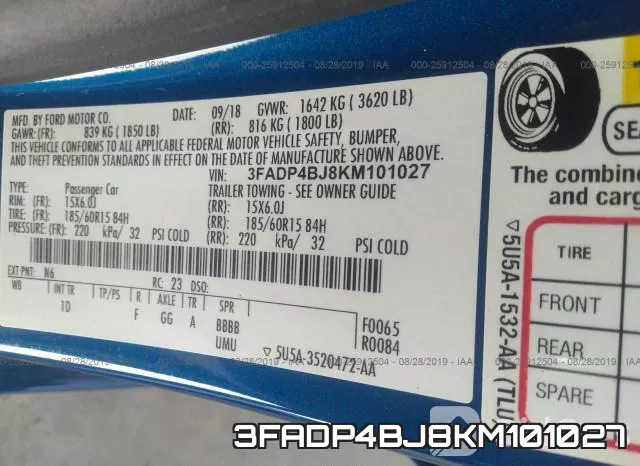 3FADP4BJ8KM101027 фото 10