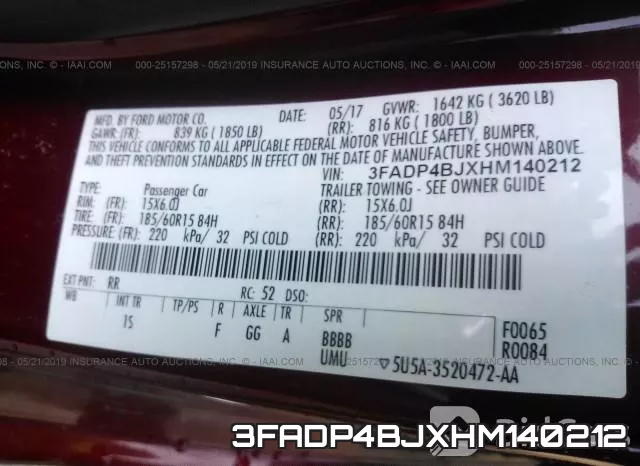 3FADP4BJXHM140212 фото 10