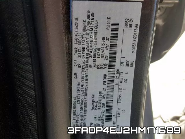 3FADP4EJ2HM171689 фото 2