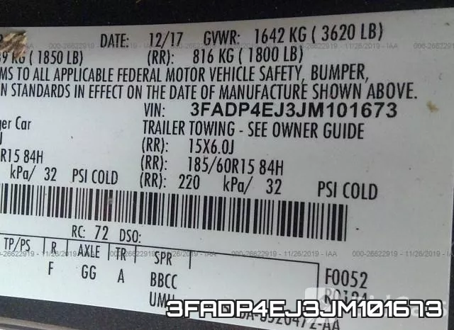 3FADP4EJ3JM101673 фото 10