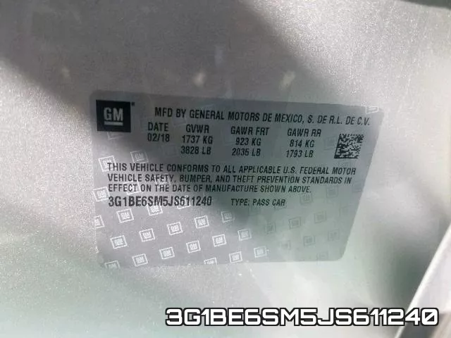 3G1BE6SM5JS611240 фото 2