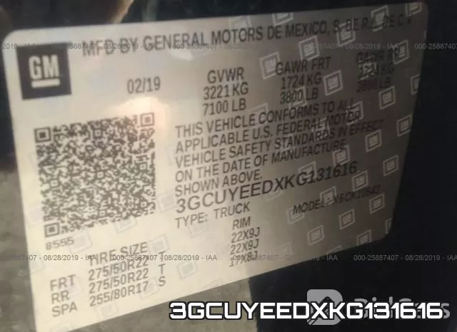 3GCUYEEDXKG131616 фото 10