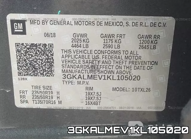 3GKALMEV1KL105020 фото 10