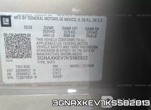 3GNAXKEV7KS582813 фото 10