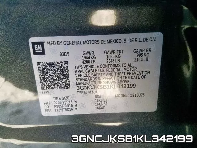 3GNCJKSB1KL342199 фото 2