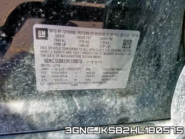 3GNCJKSB2HL180575 фото 2