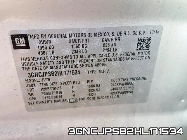 3GNCJPSB2HL171534 фото 2