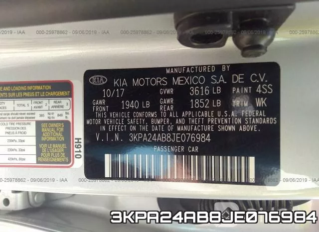 3KPA24AB8JE076984 фото 9