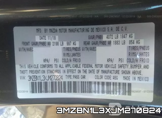 3MZBN1L3XJM270824 фото 10