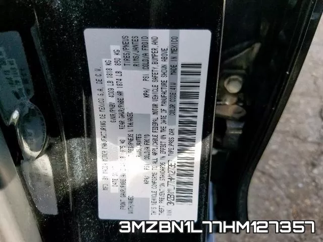 3MZBN1L77HM127357 фото 2