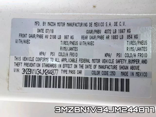 3MZBN1V34JM244877 фото 2