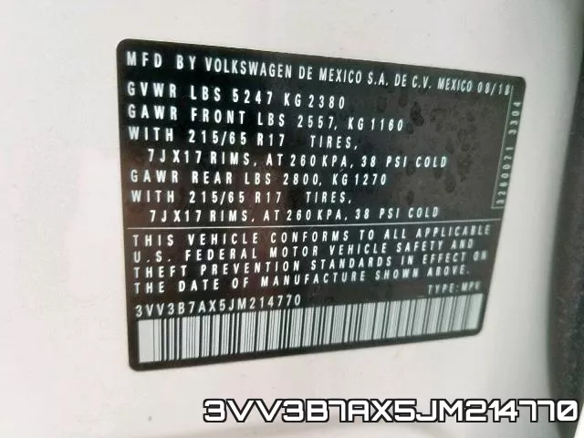 3VV3B7AX5JM214770 фото 2
