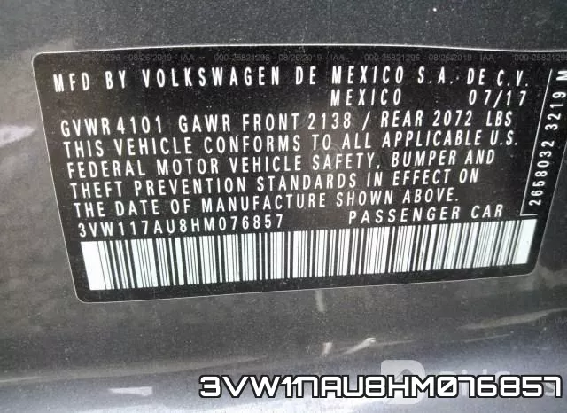 3VW117AU8HM076857 фото 10