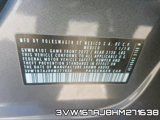 3VW167AJ8HM271638 фото 2