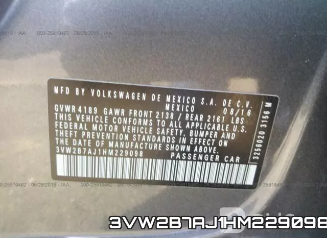 3VW2B7AJ1HM229098 фото 10