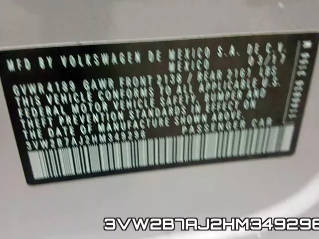 3VW2B7AJ2HM349296 фото 2